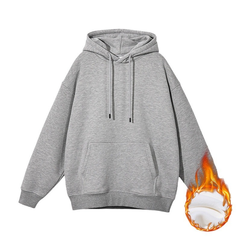 Autumn/winter Fleece-lined Oversize Hoodie For Designer Hoodie Trendy Men Casual Loose Thick Hoodie