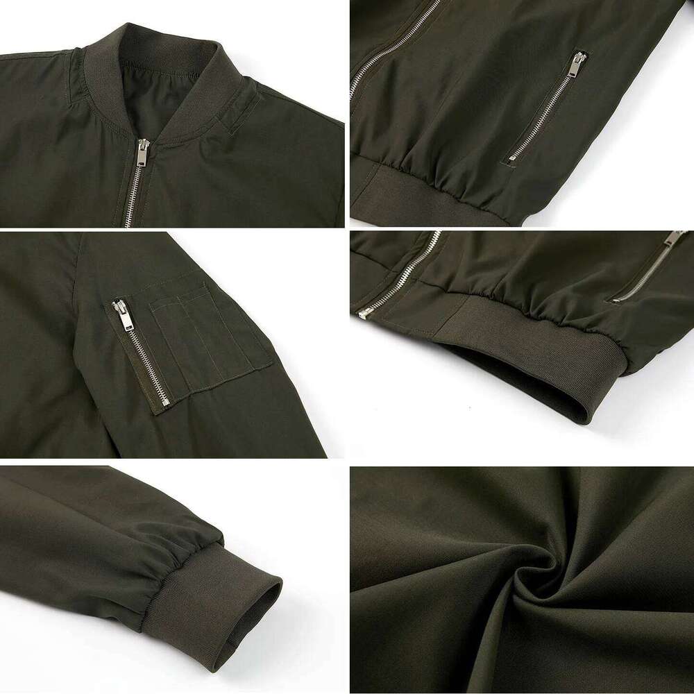 Men's Lightweight Bomber Autumn Casual Pilot Varsity Baseball Coat Fashion Outdoor Sport Track Jacket USA Size 26H0311