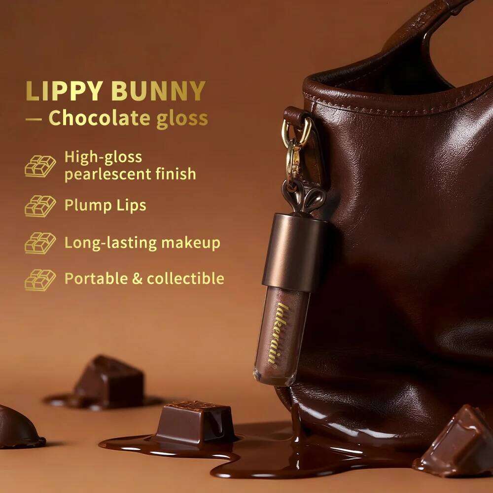 Long lasting Moisturizing Gloss with Bunny Keychain Lip Stain LIPPY BUNNY Plump Lips Chocolate Glow Cosmetics Makeup W260311