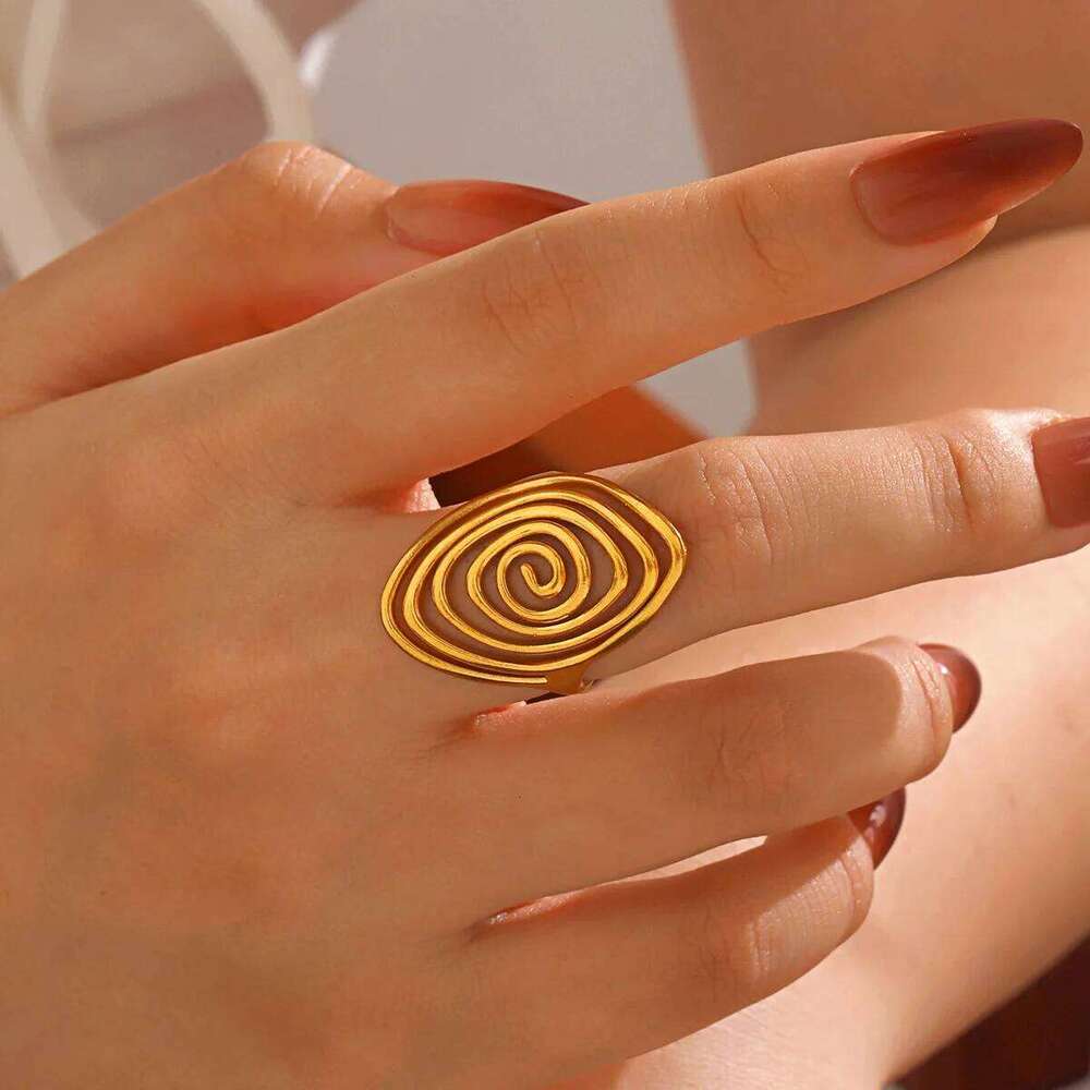 LATS Creaive Stainless Steel Spiral Ring for Women Man Minimalist Irregular Twisted Swirl Rings Fashion Jewelry Unique Gifts H260312