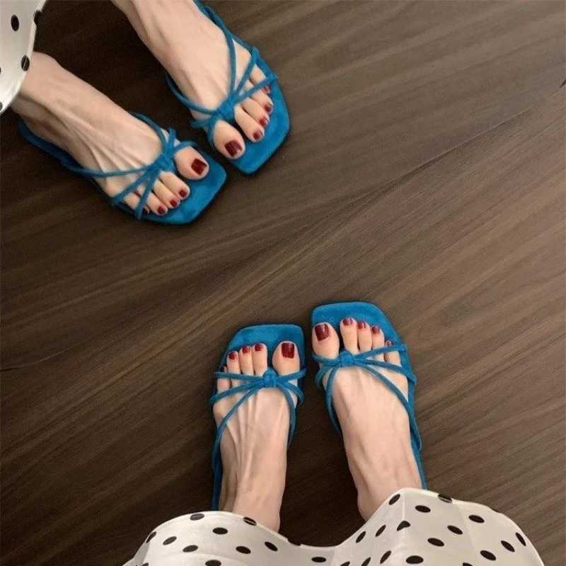 Summer Beach Vacation Flip Flop Womens Flats Slippers Comfort Soft Sole Clip Toe Slides Concise Dress Street Style Shoes K260312