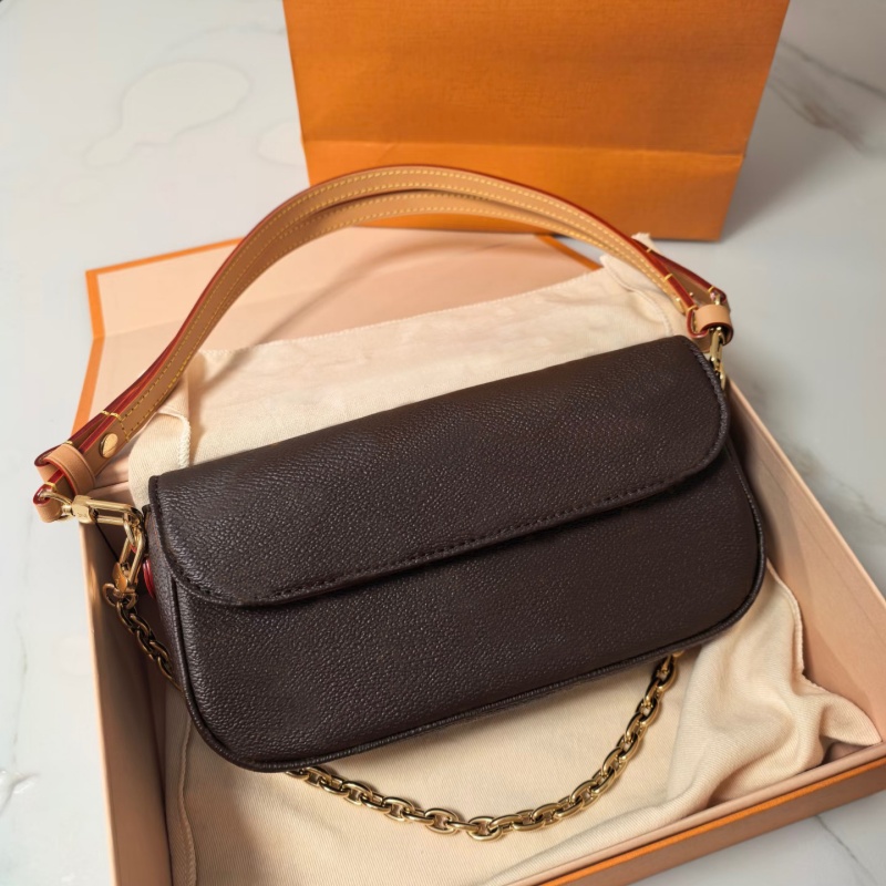 Top Designer Wallet On Chain Ivy Chain Shoulder Bags Women pochette Classic Vintage Crossbody Luxury Leather Purse Handbag Wallet