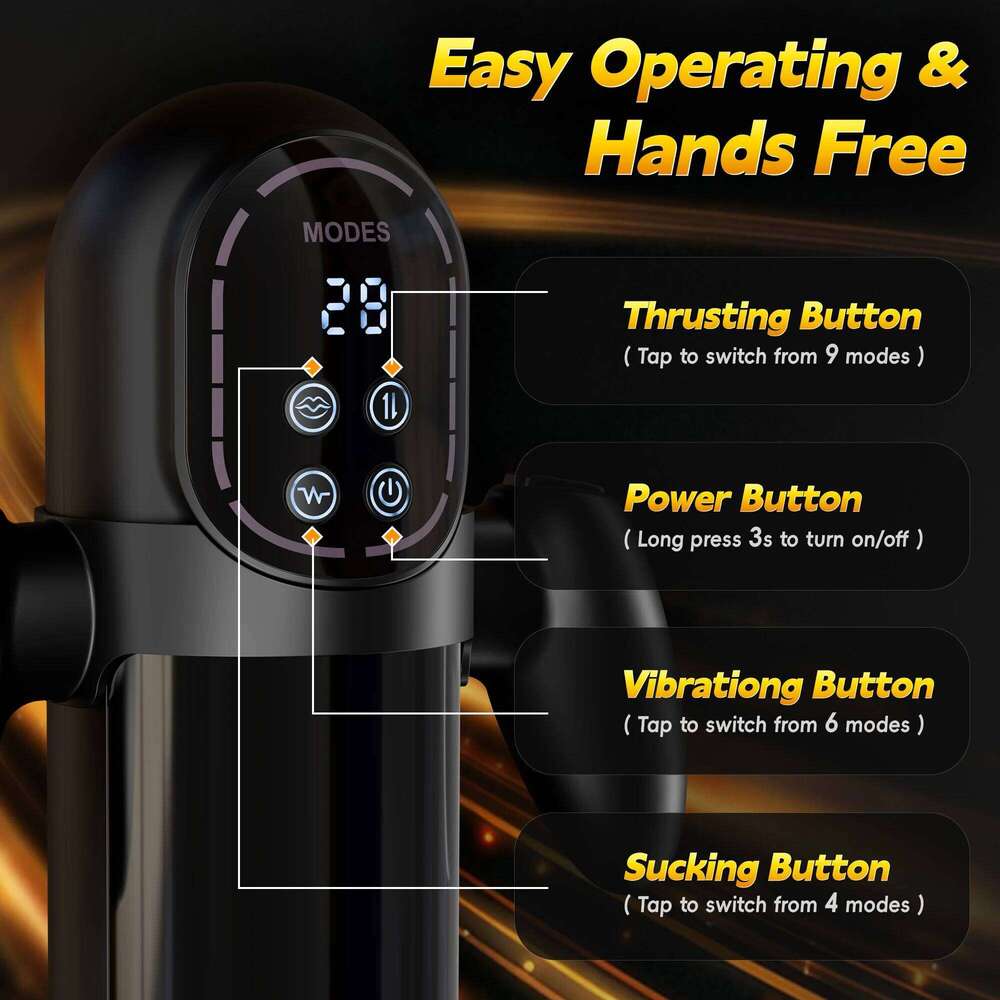 Automatic Sucking Telescopic Masturbator 3D Textured Penis Pump Male Vibrator Blowjob Sex Machines LCD Display with Handle Z260311