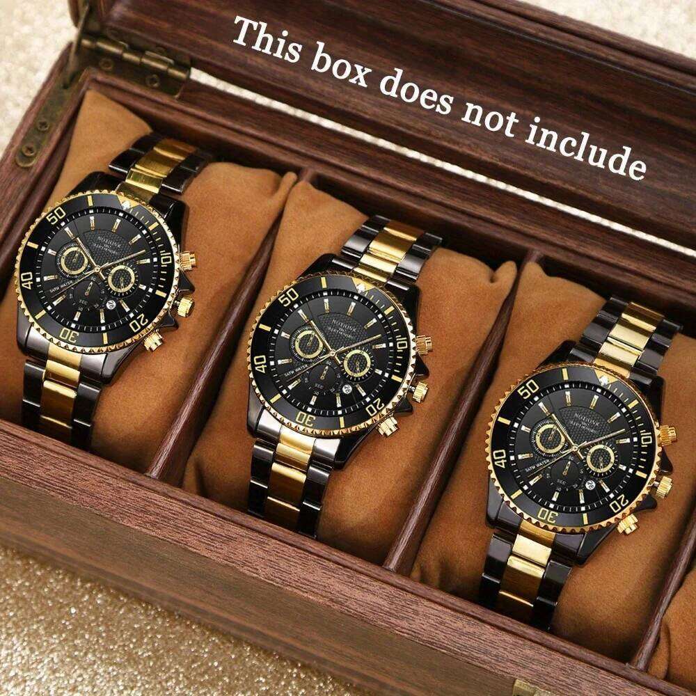 Fashion Quartz Watches Set Men, Design 3 Pcs/set Watch Men - Ideal Choice for Halloween and Thanksgiving Gifts