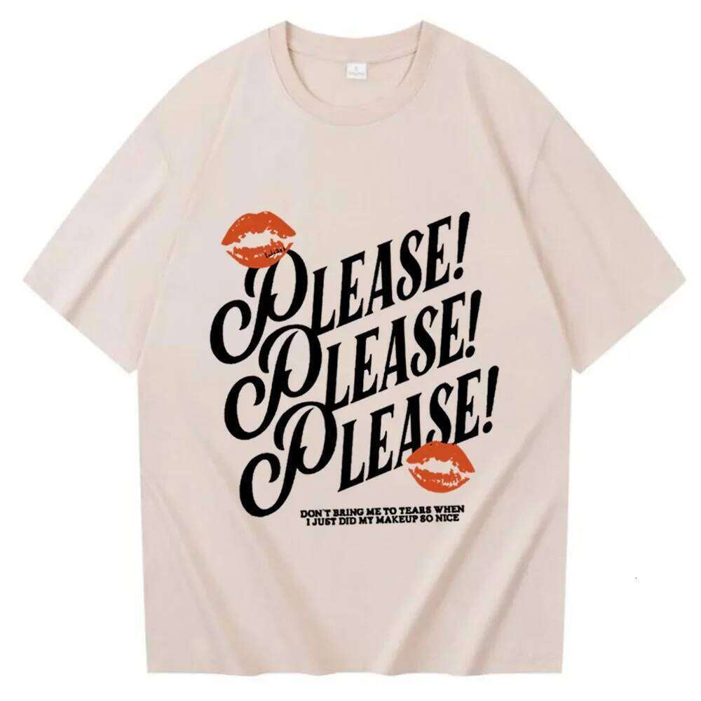 Please T-Shirt Sabrina Carpenter Fans Gift Womes Harajuku Casual T-Shirts Z260312