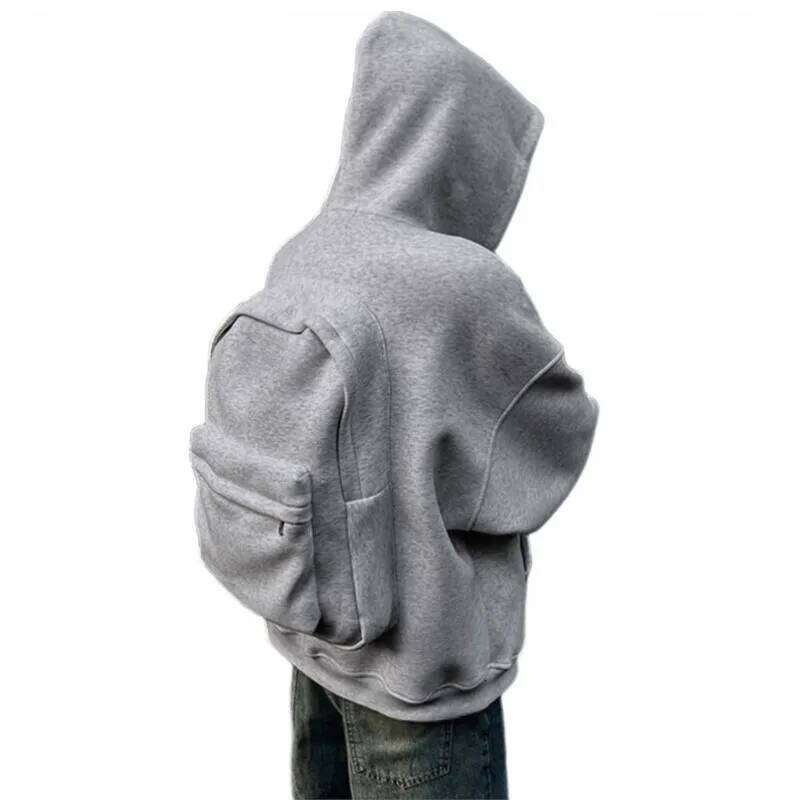 New Outdoors backpack Men's Sports and Leisure Loose Hooded Zipper Sweatshirt Traveler cardigan Jacket
