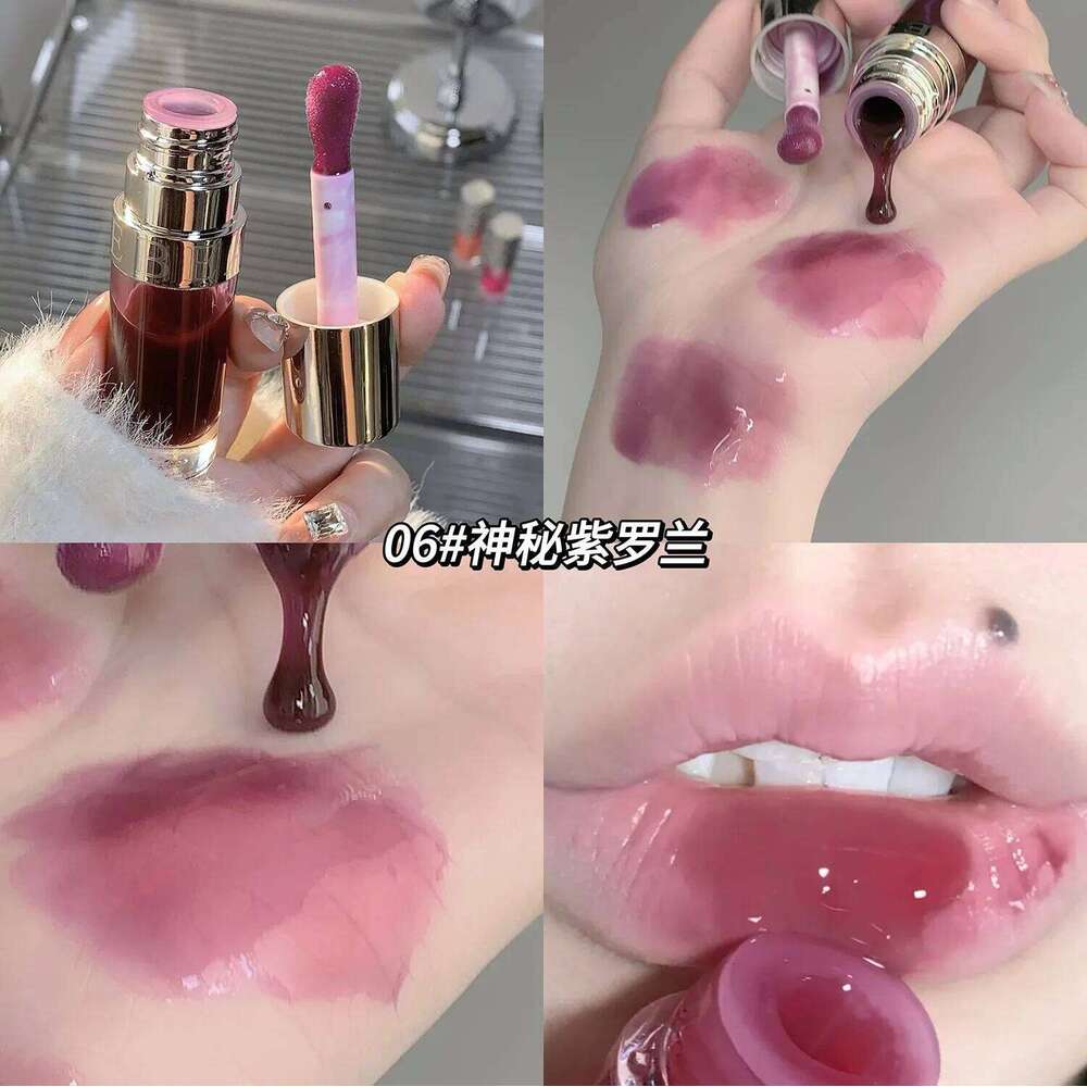 Plumping Oil, Clear Jelly Lip Gloss for Moisturizing Care, Shiny Glass Lips, Big Brush Applicator, Nourishing Liquid L W260311