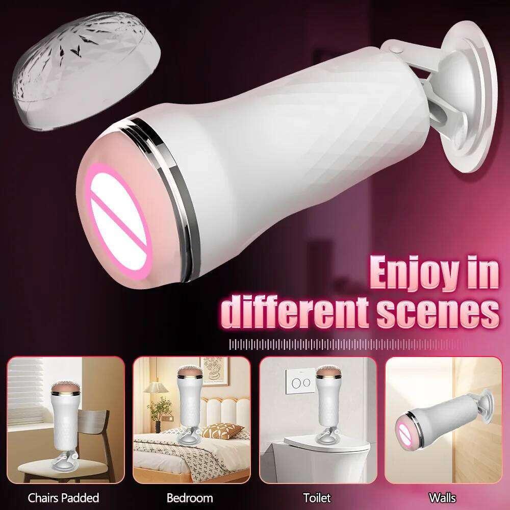 Men's Masturbation Penis Trainer Male Manual Masturbator Hands-Free Suction Cup 3D Simulation Pocket Pussy Sex Toy For Men Z260311