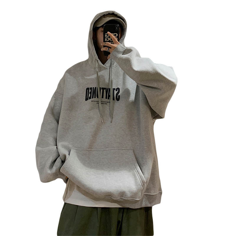 Men's Hooded Sweatshirt Autumn Trend Designer Hoodie Style Letter Print Casual Hoodie Hong Kong Style Plus Size Youth Pullover Jacket