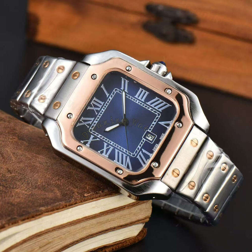 Designer Cartiiers Tenk watch Santoss Watch luxury Mens AAA Women Watch Classic Square Dial 39mm Quartz/automatic Date Watch Chronograph Multifunctional watch