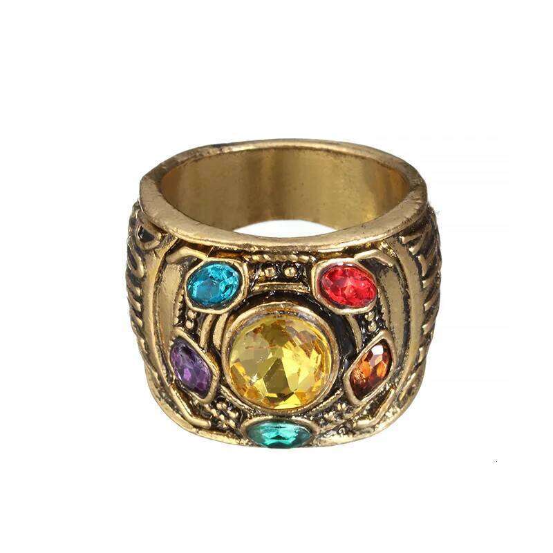 Cool New Fashion Men's Power Infinity Wars Thanos Cosplay Anime Alloy Jewelery Punk Gothic Hip Hop Ring Male H260312