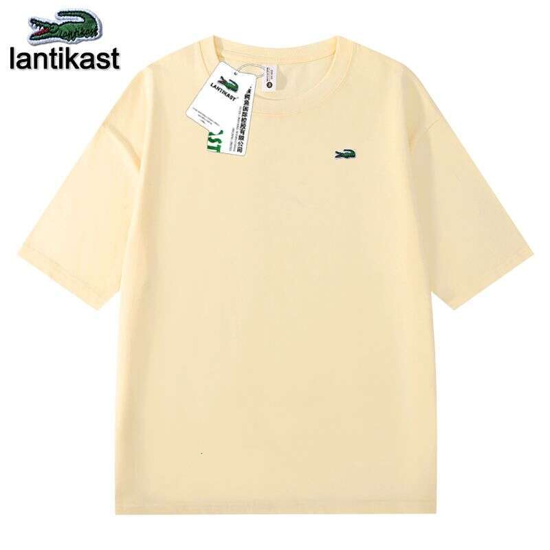 Noble Crocodile Official designer polo Flagship Store Genuine 300G Heavy Cotton T-Shirt Trendy Round Neck Short Sleeve Versatile Top Casual