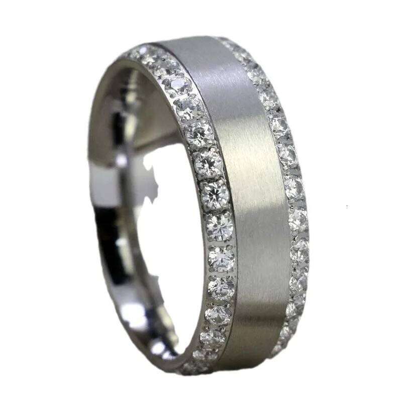 Sweet romantic couple men stainless steel ladies wedding ring set valentine's day jewelry H260312