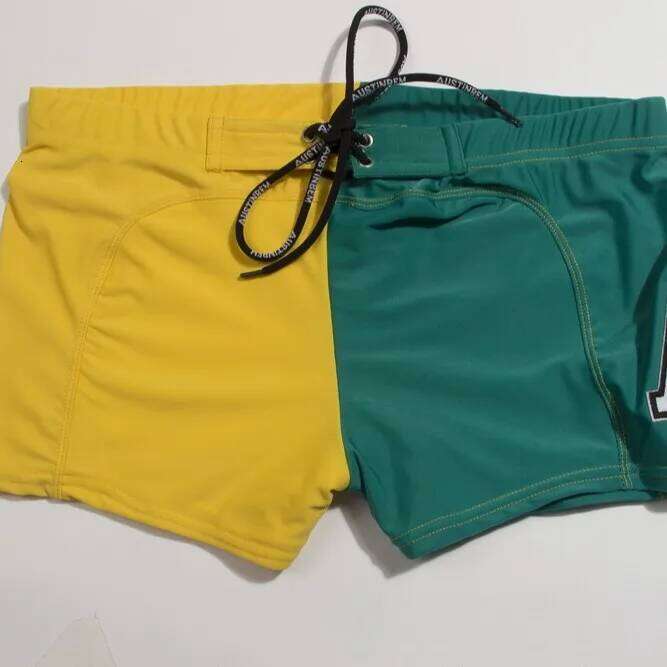 AustinBem Men Splicing Beachwear Trunks Hot Spring Men's Swimming Wear Z260312