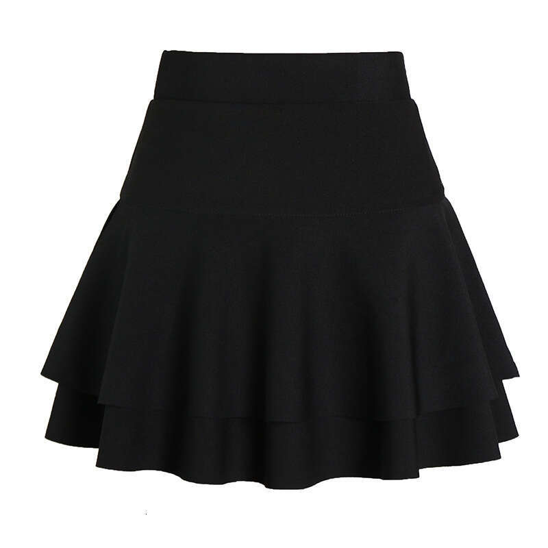 Spring and summer new double-layer color-blocking sailor dance plus-size cake skirt high-waisted A-line dance short skirt puffy half-skirt