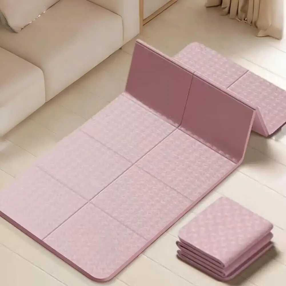 Double-sided Anti-slip Mat Foldable Yoga Mat Travel Tpe Non-slip Exercise Pad Portable Thick Sleeping Mat for Home Gym Pilates M260312
