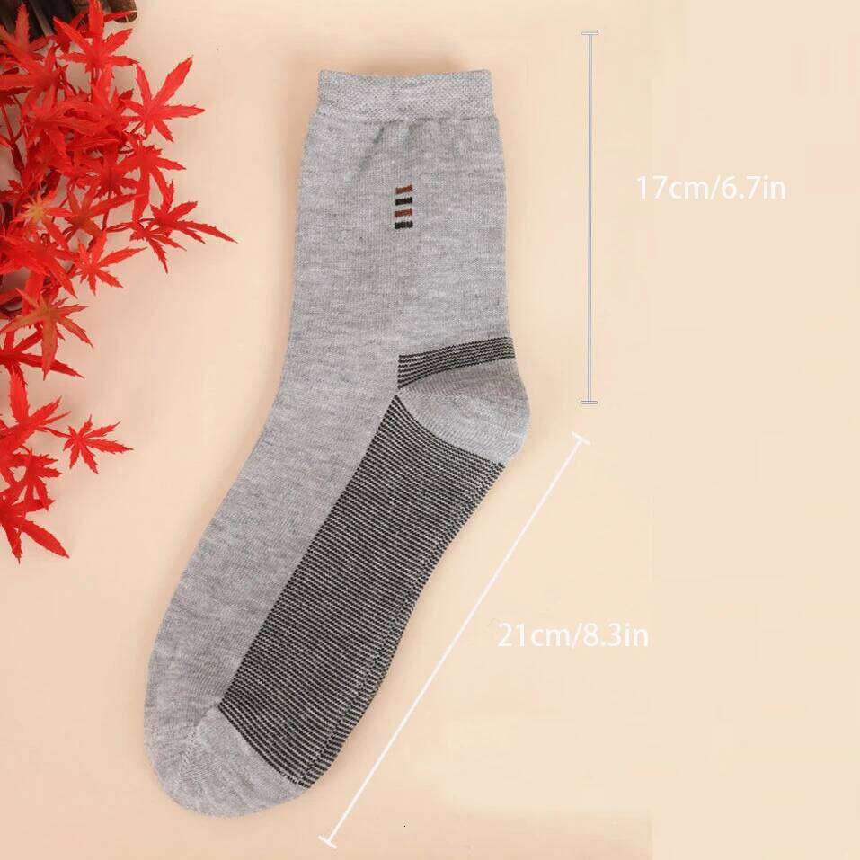 5 Pairs Men's Long Soft Comfortable Wear-resistant Sturdy Casual Simple Fashion Black Large Szie Mid-calf Socks Z260312