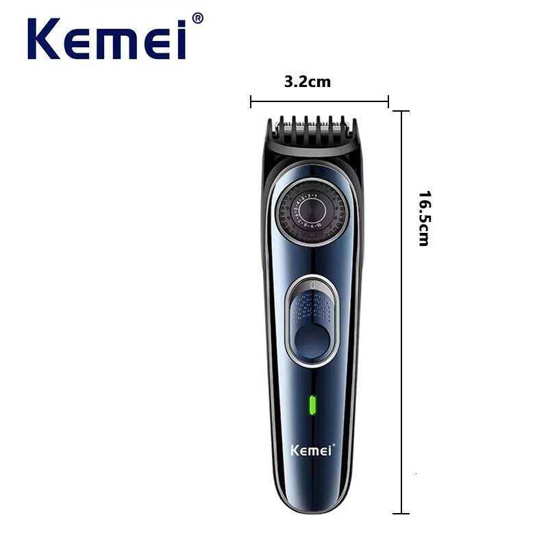 Kemei KM-1256 Electric Cordless Professional 1-10mm Hair Clipper Universal Serial Bus Rechargeable Haircut Waterproof Men's Barb C260312