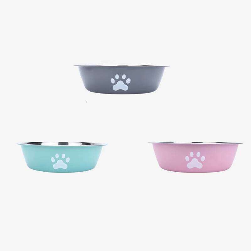 Dog new large capacity food stainless steel anti-overturning household dog bowl pet supplies 26Y0312