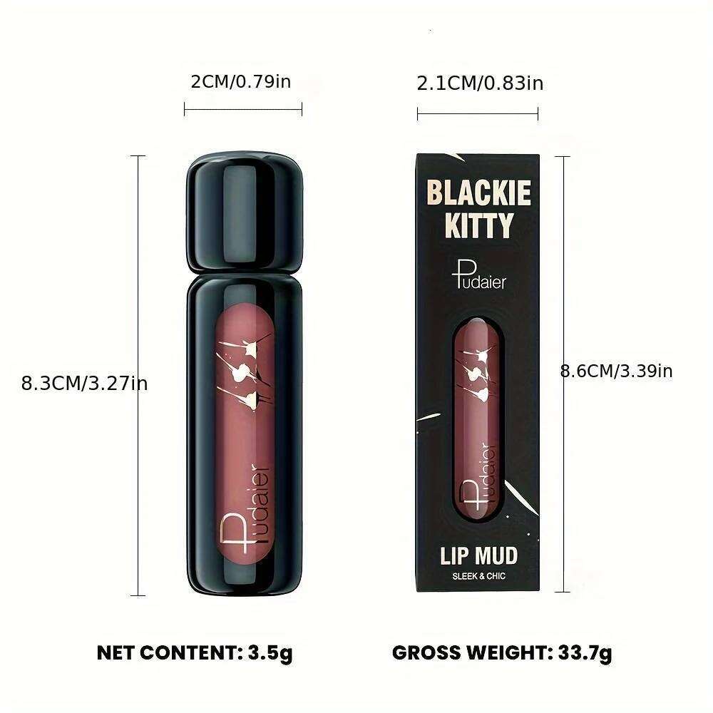 1pc Matte Gloss Lip Mud, Velvet Mousse Finish, Highly Pigmented, Smudge-Proof Non-Transfer, Longwear Liquid Lipstick W260311