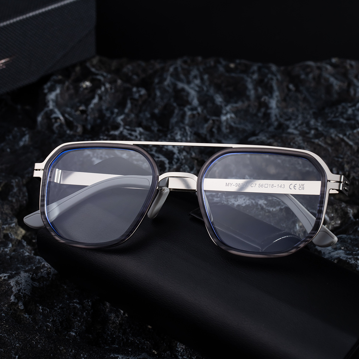 Polarized driving sunglasses for men, 2026 new fashion square frame sunglasses, men's double-beam outdoor sun protection glasses