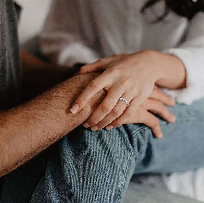 TIGRADE 4/5/6mm Titanium Cubic Zirconia Engagement Ring Anti-allergy Men Women Wedding Band Size 3 to 13.5 H260312