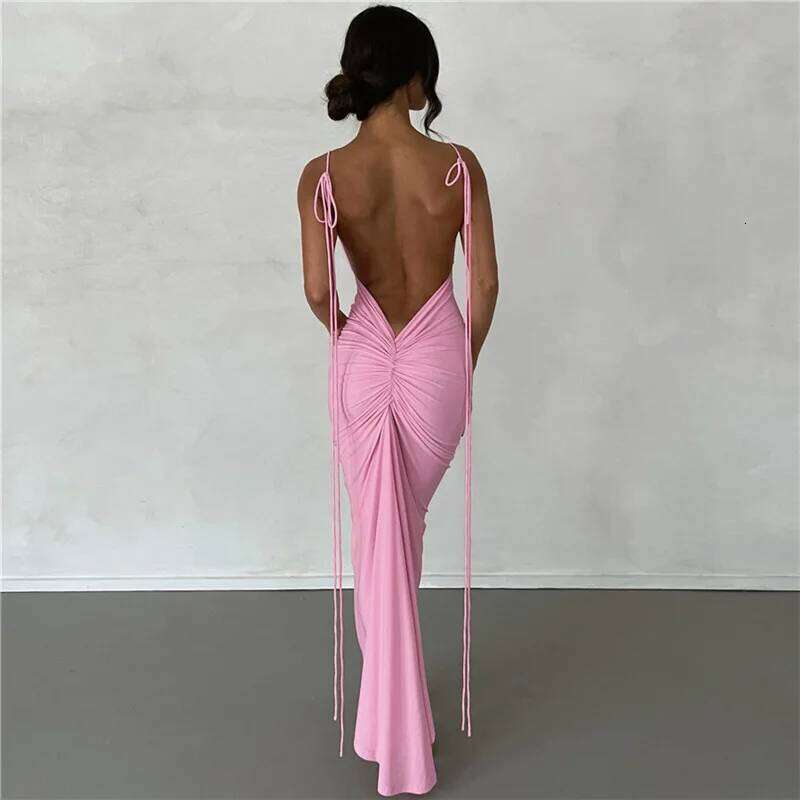European and American summer new women's fashion trend Harajuku suspender sexy backless slim fit hip hugging temperament dress C260311