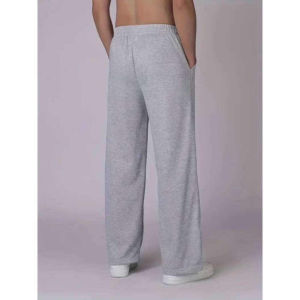 Men's Retro Y2K Straight Leg Pants Loose Fit Joggers Hip Hop Style Casual Sweatpants for Outdoor Gym Activities