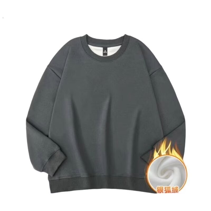 Crew Neck Sweatshirt Heavyweight 420g Fleece-lined And Thickened Autumn And Winter Pullover Long-sleeved Unisex Casual Designer Hoodie Loose-fitting S