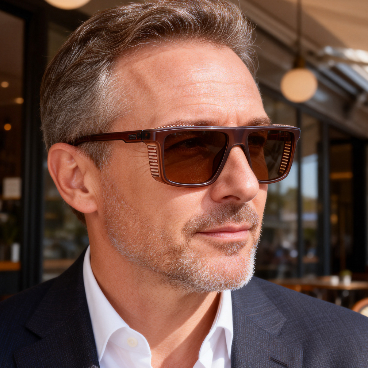 2026 New Fashion Square Frame Polarized Punk Style Retro Outdoor Sun Protection Sunglasses for Men