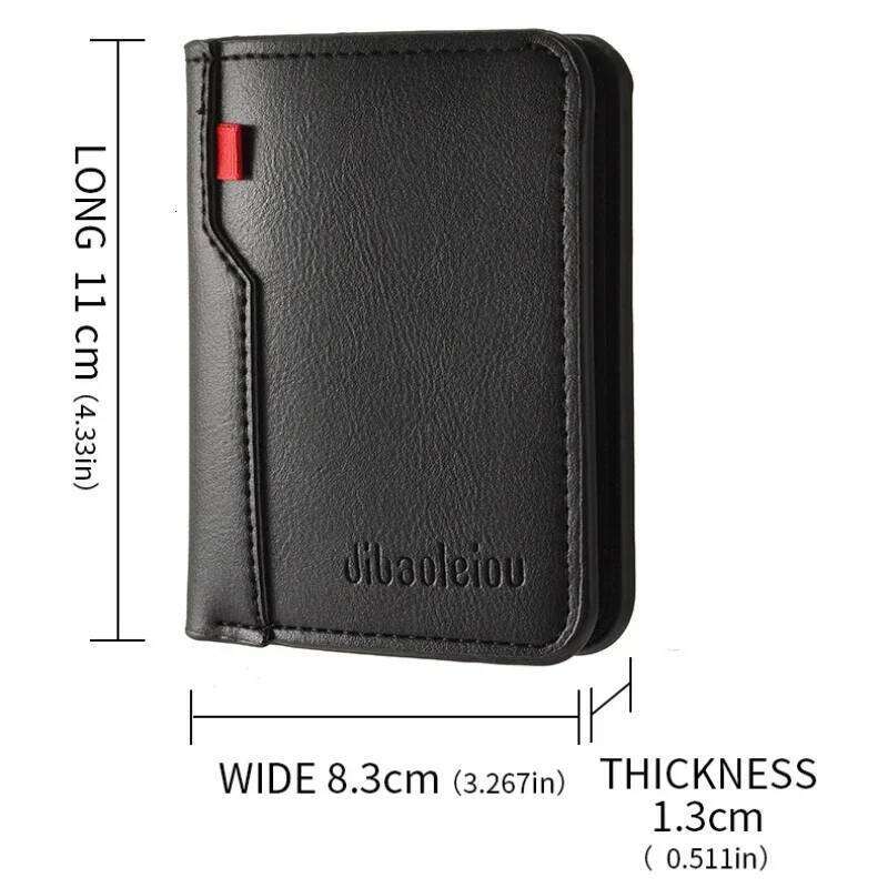1Pc New Ultra-thin Mini Soft PU Leather Credit Card Wallet Holder Vertical High Quality Men's Small Short Wallets Purse
