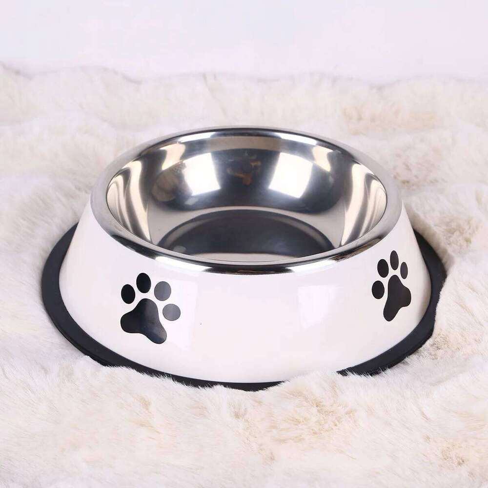 Stainless steel large capacity dog multiple specifications anti-fall food bowl feeding pet supplies 26Y0312