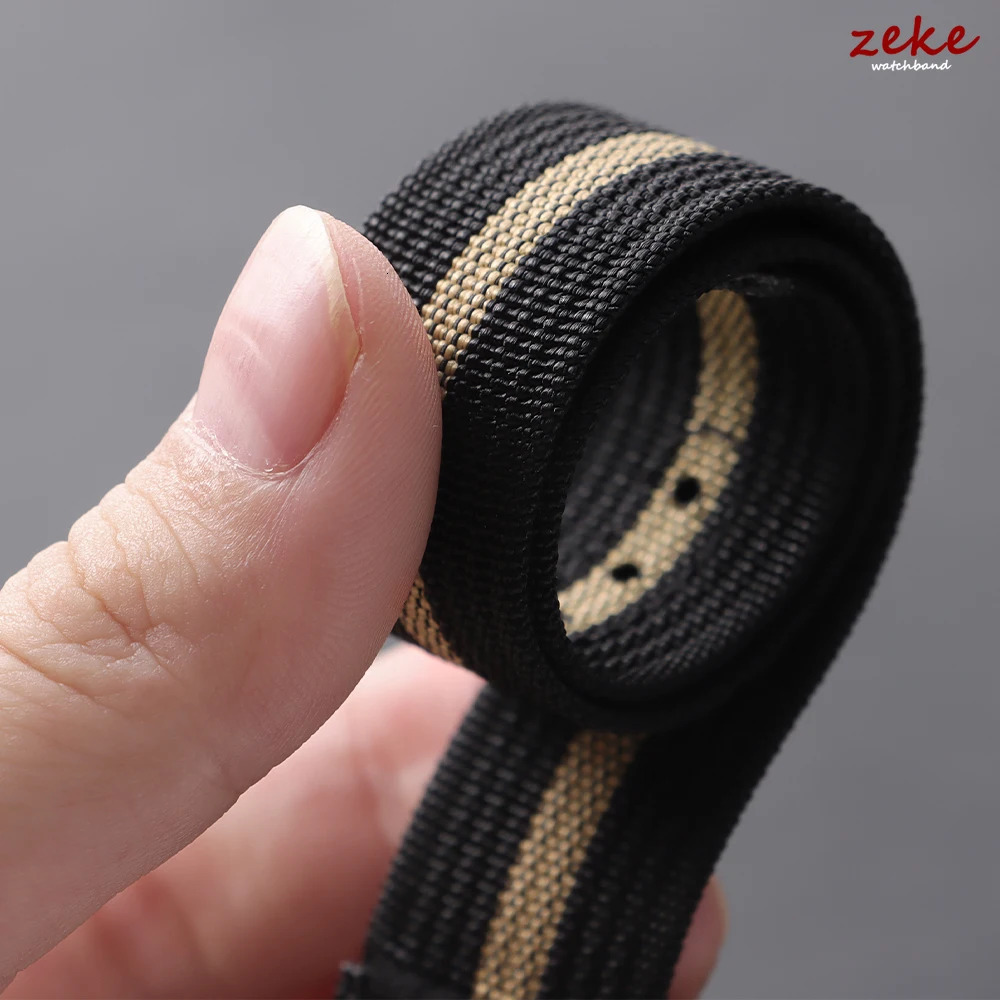 Ribbed Nylon Watch Band Canvas Nylon Strap 20mm for X Moon Men Women Sport Waterproof Folding Buckle Bracelet 260304