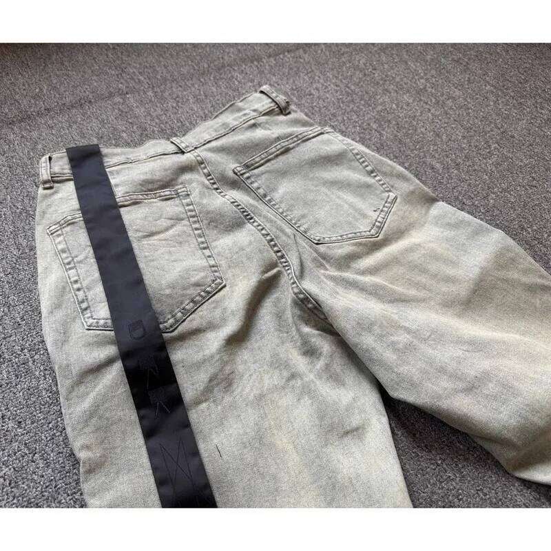 Brand New Rick Washed Blue Zipper Pocket Fit slim fit PANT Cotton Denim Pants Comfort Casual Jeans Size S M L XL #B4 26Y0312