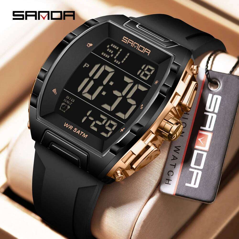 SANDA 6286 Fashion Electronic Watch Calendar Luminous Shockproof Waterproof Silicone Strap Men Women Sports Digital Wristwatch