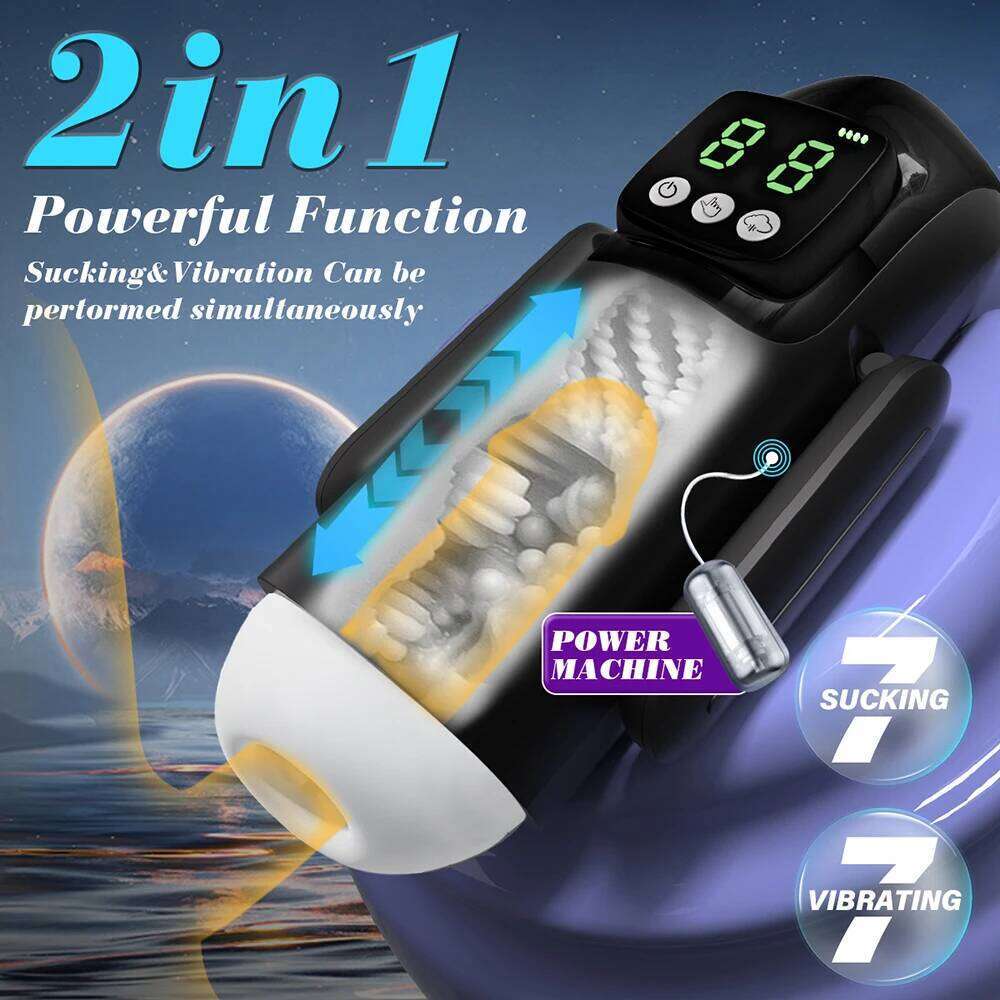 Automatic Male Masturbator Cup 8 Telescopic & Sucking Vibrator Real Oral Vagina Vacuum Suction Penis Trainer Adult Sex Toys Men Z260312