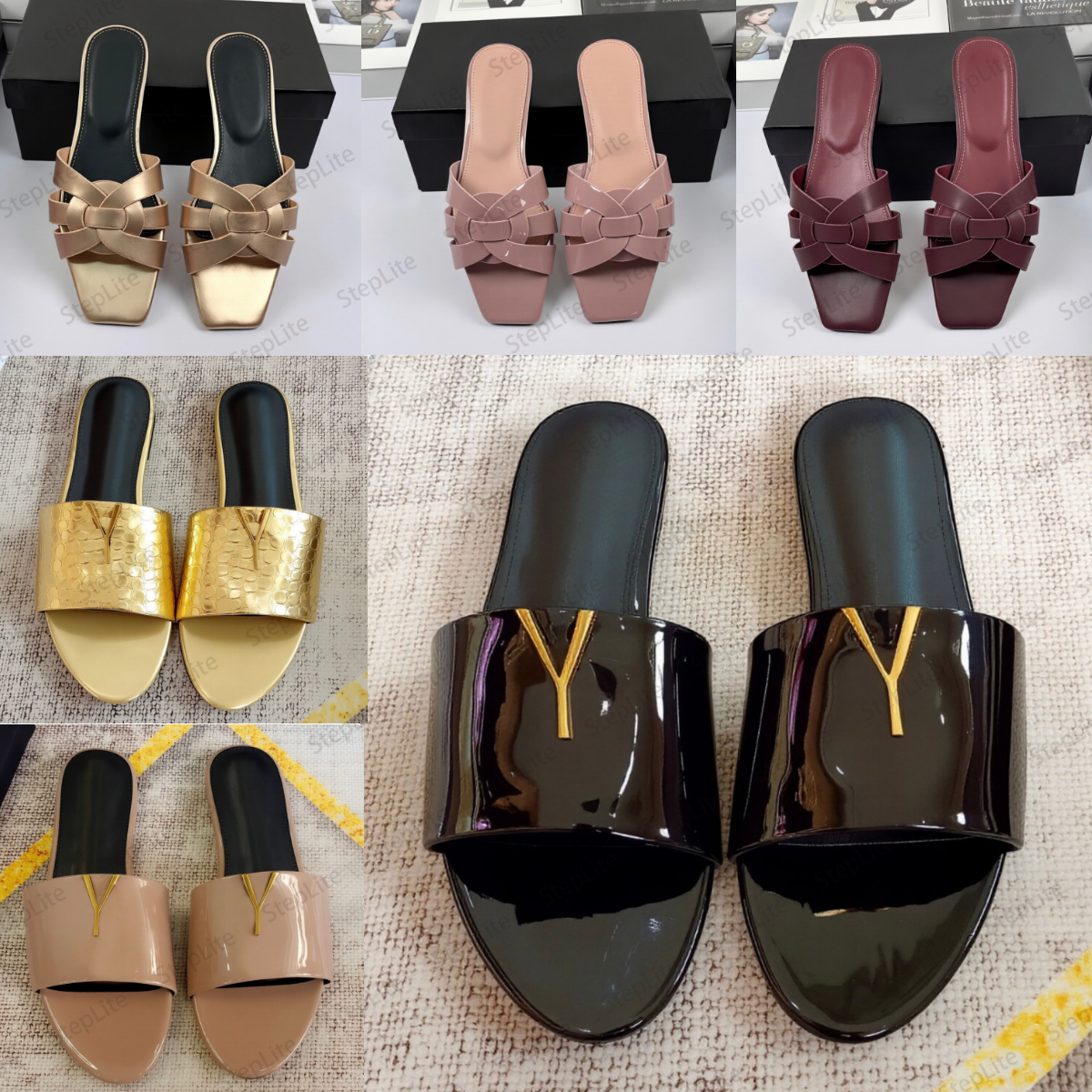 designer women slippers sandals elegant summer slippers high-quality genuine leather sandals one-piece home slippers