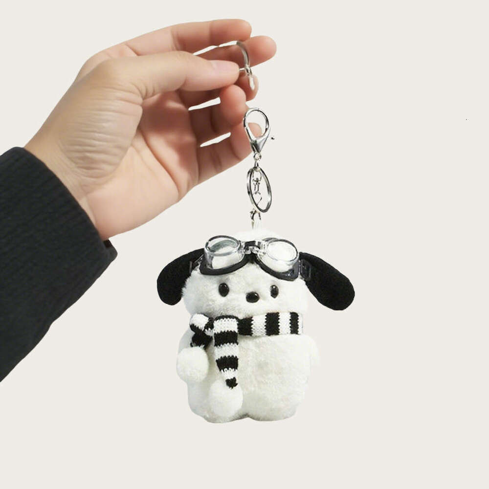 Plush toy Pacha dog keychain, cute puppy bag pendant, student gift