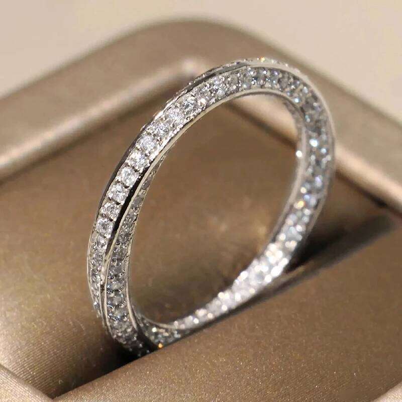 Huitan Trendy Twist Promise Rings Silver Color Full with Cubic Zirconia Sparkling Wedding Band Accessories Hot Fashion Jewelry H260312