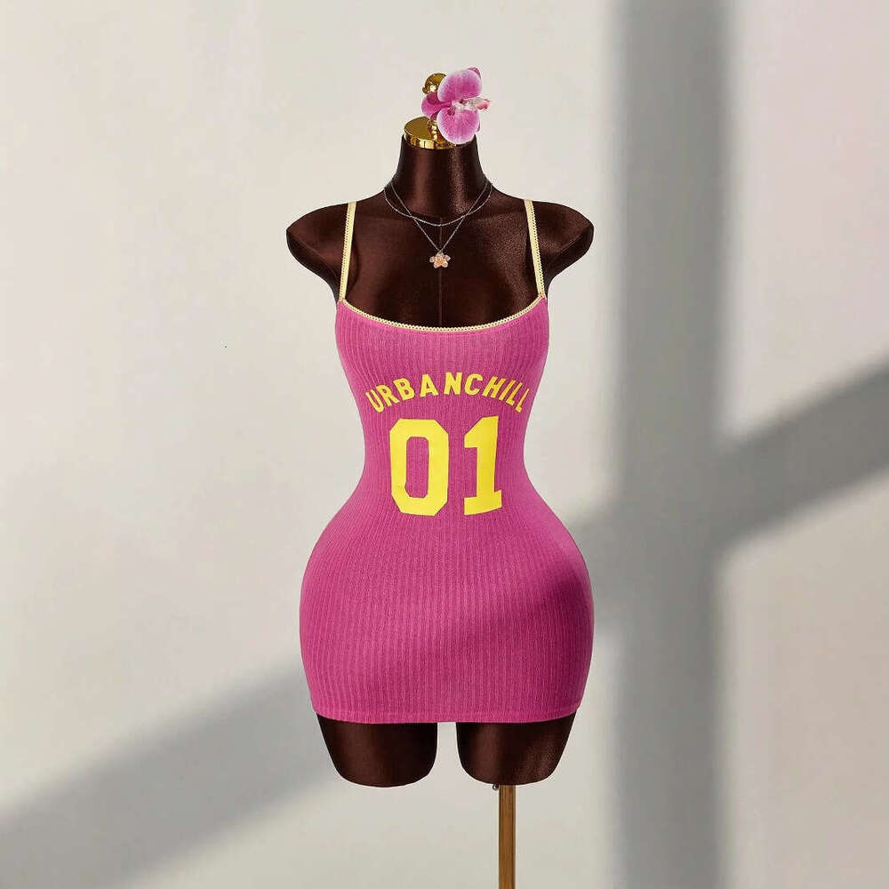 Cross-border fashion printed ins camisole for women, new summer style, sexy and slim-fitting bodycon dress