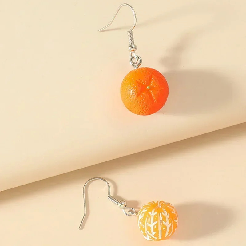 Acrylic Fruit Drop Dangle Earrings for Teenagers Funny Orange Ear Rings Jewelry Gift Women 260309
