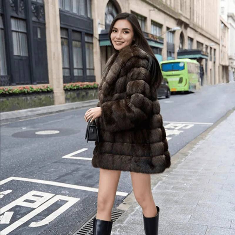 High Quality Imitation Mink 2025 New Winter Thick Temperament Leisure Warm Hooded Women Fur Coat 627