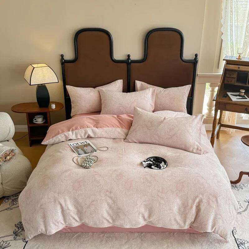 2024 new Class A pure ground four-piece set cotton thickened autumn and winter bed sheet quilt cover soft H260312