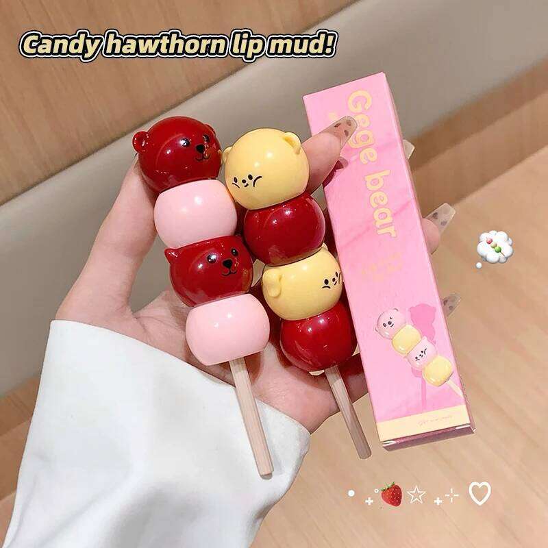 Gege bear candied haws on a stick Matte Velvet Lip Glaze, Natural Long-Lasting lipstick birthday gifts W260311