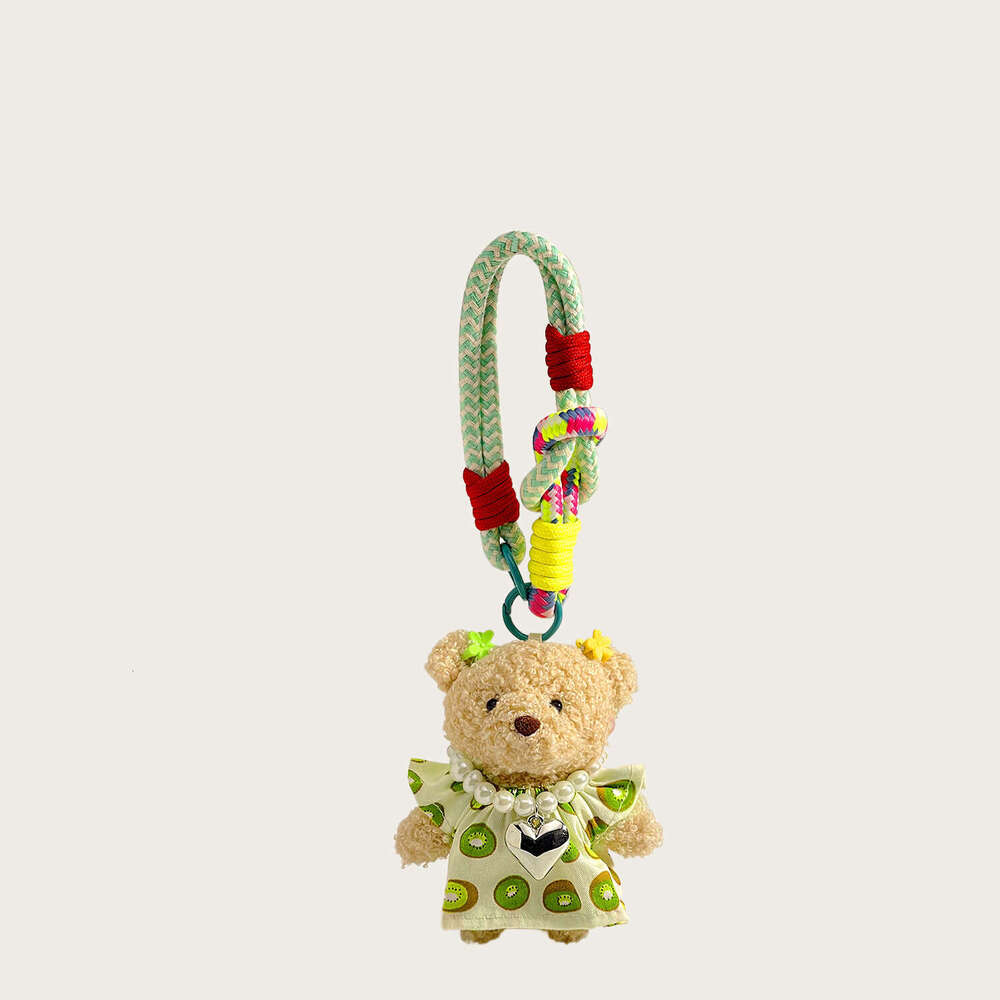Dopamine Pink Bear Plush Cute Girl Small Doll Pendant Bag Hanging Ornament Best Friend Gift