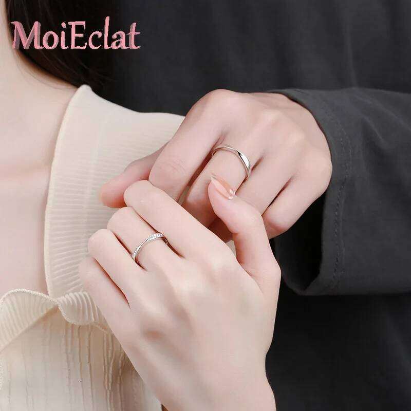 Gorgeous Valentine's Day Gift Platinum Couple Ring for Women & Men, Moissanite Cluster Design Pt950 Fine Jewelry Birthday Gifts H260312