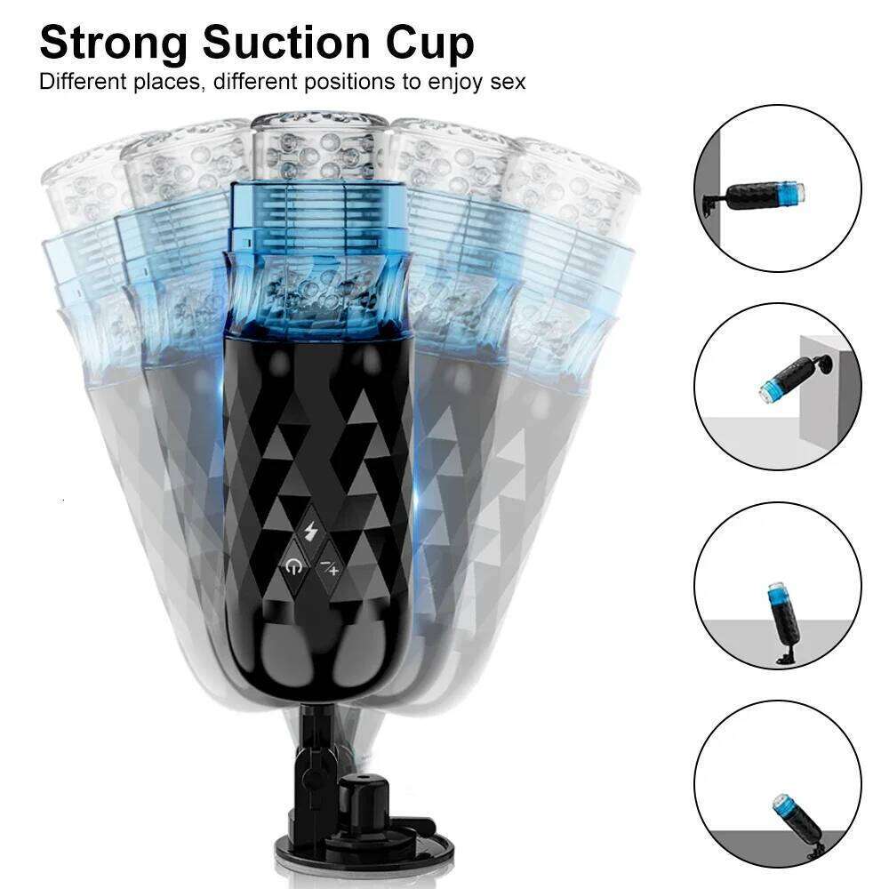 Male Automatic Telescopic Rotation Masturbator Cup Vagina Masturbation Sex Toys Real Doll Toy Men Goods for Adults Piston Z260312