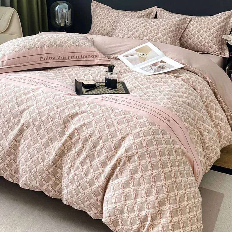 Thick 100% Cotton Printed Bedding Sets Super Soft Brushed Skin Friendly Duvet Cover Set Autumn and Winter Bed Linens H260312