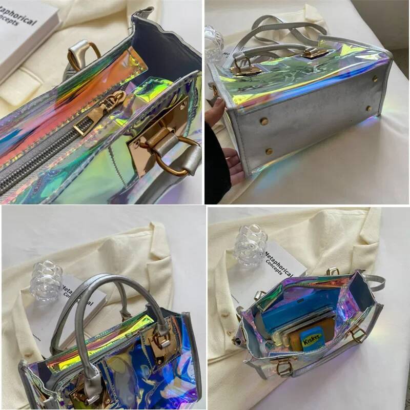 Fashionable Plastic Dazzling Colors Casual Crossbody Bags for Women Ladies Luxury Designer Tote Handbags Travel Shoulder Bag Sac