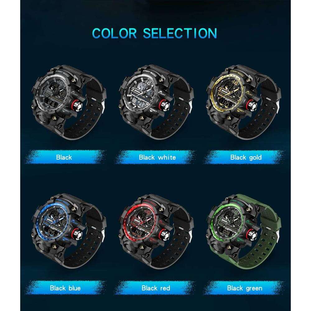 SANDA 3133 Sports Multi functional Dual Display Waterproof LED to Timing Men's Electronic Watch 2025